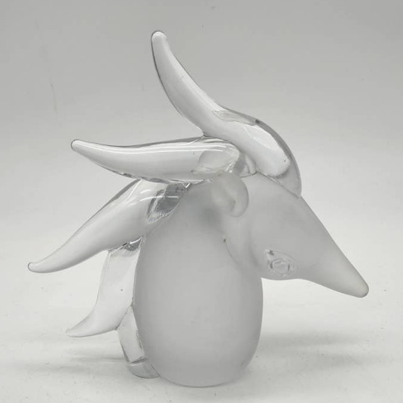 MCM Frosted Glass Horse head Bust. 6"x5"x2" - Picture 3 of 8